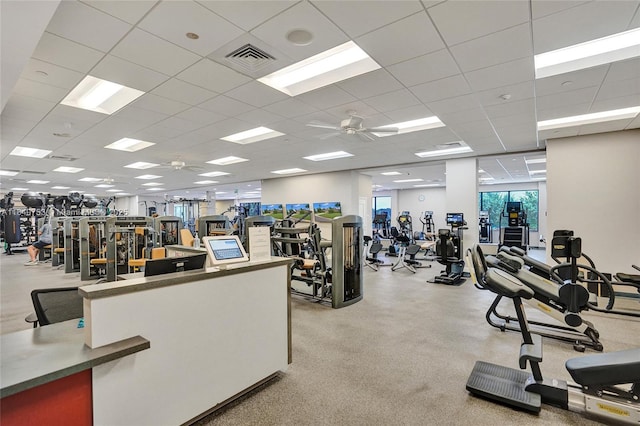 53 Northwoods Ln, Boynton Beach, FL 33436 - exercise room with ceiling fan