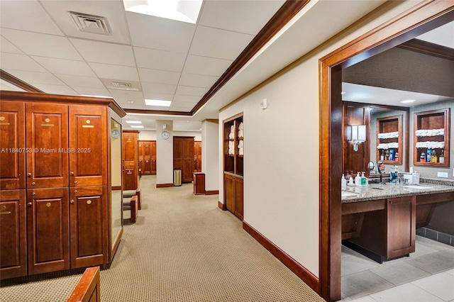 53 Northwoods Ln, Boynton Beach, FL 33436 - hallway featuring baseboards and light carpet