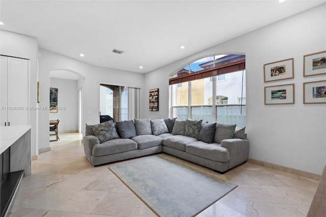 3758 SW 50th Ct, Hollywood, FL 33312 - living room with arched walkways and recessed lighting