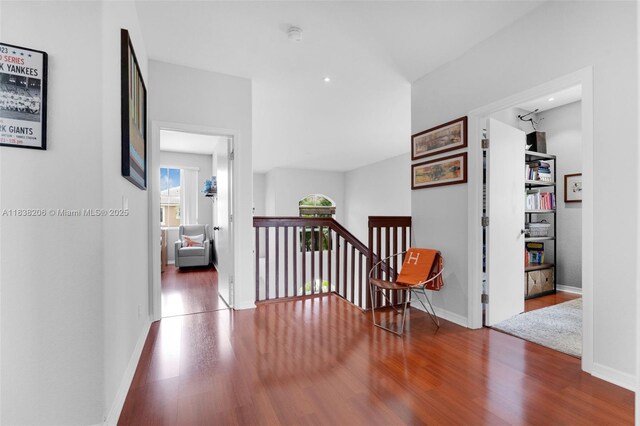 3758 SW 50th Ct, Hollywood, FL 33312 - hallway with an upstairs landing and wood finished floors