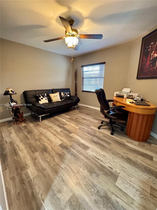 1501 SW 131st Way Unit 301P, Pembroke Pines, FL 33027 - home office featuring ceiling fan and light wood-style floors