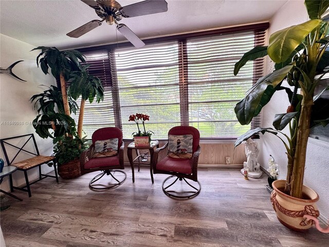 1501 SW 131st Way Unit 301P, Pembroke Pines, FL 33027 - sitting room featuring wood finished floors and ceiling fan