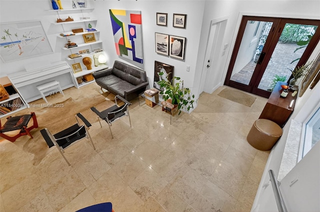 3166 Indiana St Unit I, Miami, FL 33133 - foyer entrance with french doors and baseboards