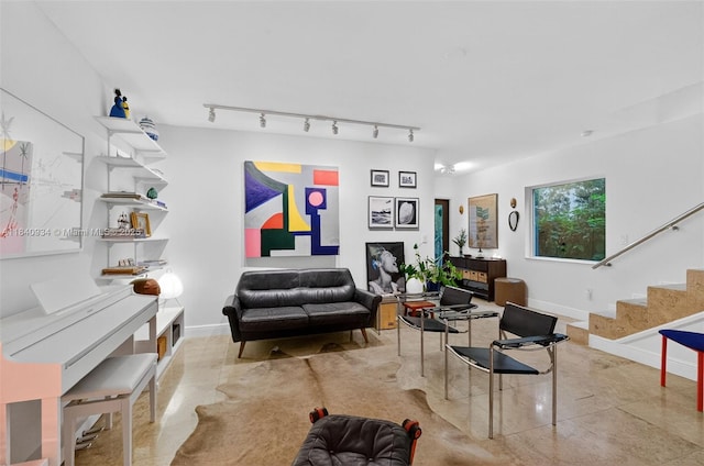3166 Indiana St Unit I, Miami, FL 33133 - living room with stairway and track lighting
