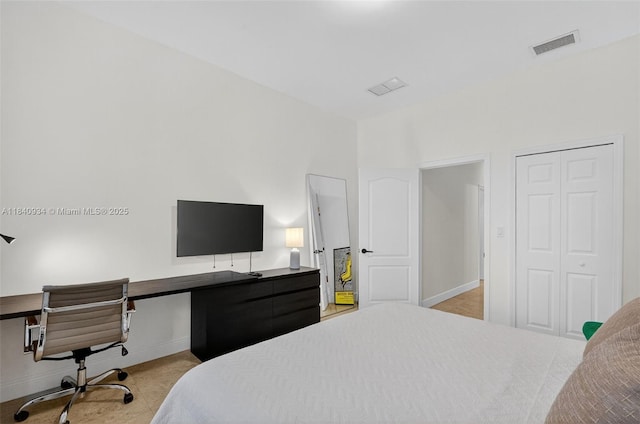 3166 Indiana St Unit I, Miami, FL 33133 - carpeted bedroom featuring a desk and a closet