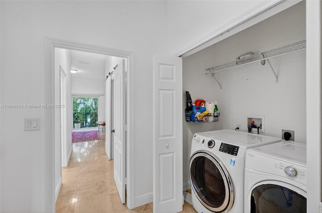 3166 Indiana St Unit I, Miami, FL 33133 - laundry room with washing machine and clothes dryer and light tile patterned floors