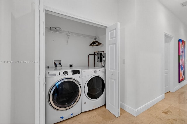 3166 Indiana St Unit I, Miami, FL 33133 - washroom featuring washing machine and dryer and light tile patterned flooring