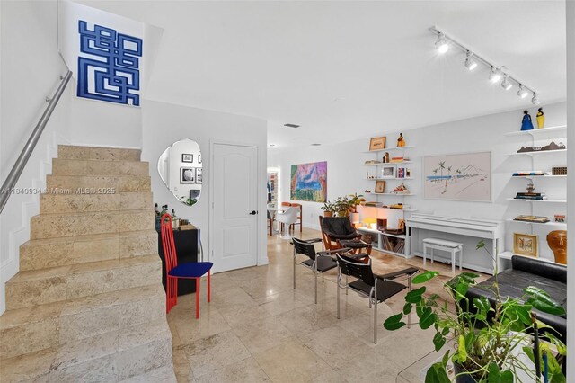 3166 Indiana St Unit I, Miami, FL 33133 - stairs with track lighting and tile patterned floors