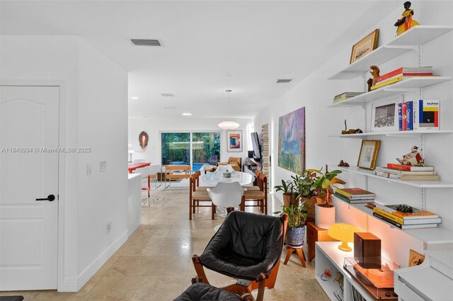 3166 Indiana St Unit I, Miami, FL 33133 - sitting room with recessed lighting and light tile patterned floors