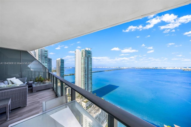460 NE 28th St Unit 3905, Miami, FL 33137 - balcony with a water view and a view of city
