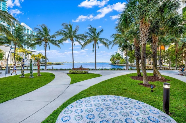 460 NE 28th St Unit 3905, Miami, FL 33137 - view of home's community with a lawn and a water view