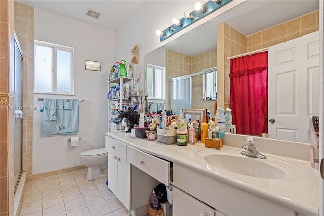 3135 NE 4th St, Homestead, FL 33033 - full bathroom with a shower stall, tile patterned flooring, and vanity