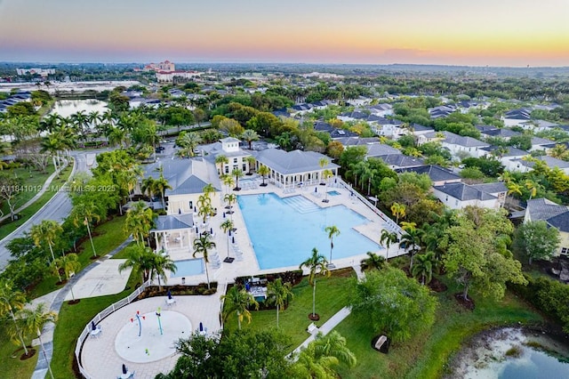 3135 NE 4th St, Homestead, FL 33033 - aerial view at dusk of view of pool area