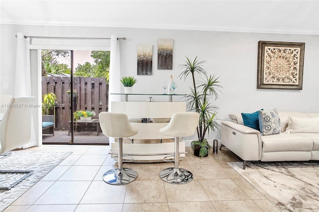 16041 Fairway Ter Unit 121, Weston, FL 33326 - tiled living room featuring crown molding