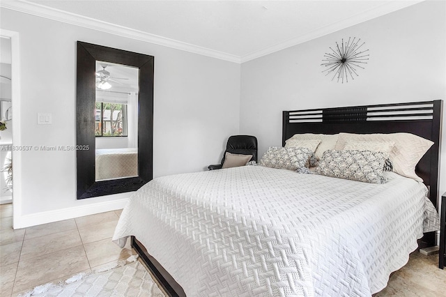 16041 Fairway Ter Unit 121, Weston, FL 33326 - tiled bedroom with crown molding and baseboards
