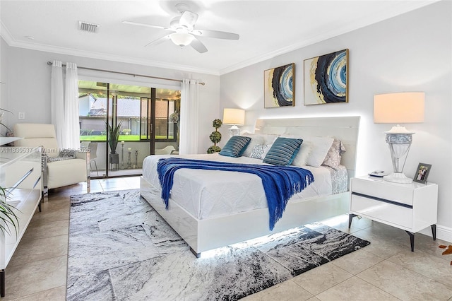 16041 Fairway Ter Unit 121, Weston, FL 33326 - bedroom featuring crown molding and a ceiling fan