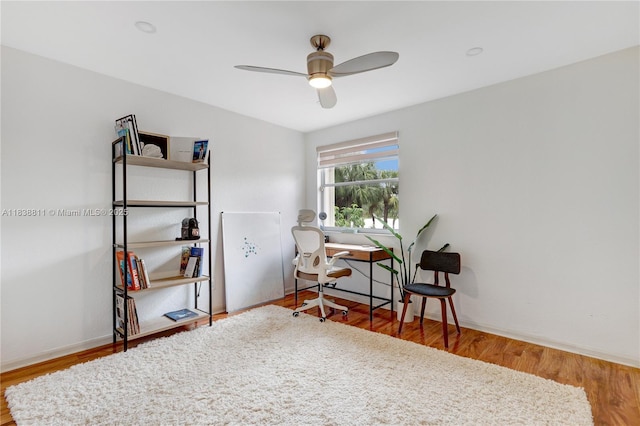 1503 NW 178th Ln, Pembroke Pines, FL 33029 - office area featuring a ceiling fan and wood finished floors