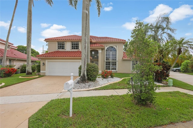 1503 NW 178th Ln, Pembroke Pines, FL 33029 - mediterranean / spanish home featuring stucco siding, concrete driveway, an attached garage, and a front yard