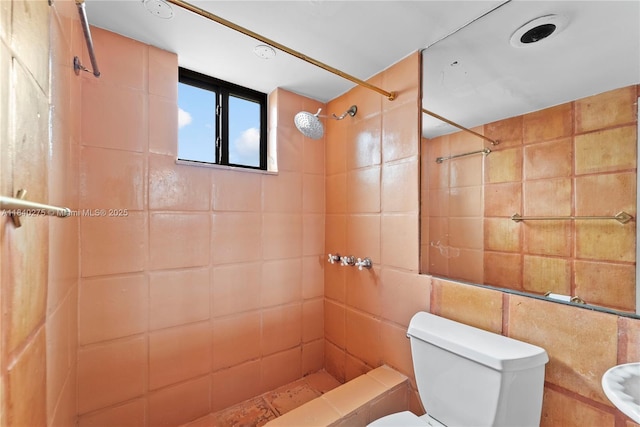 2924 Day Ave Unit N211, Miami, FL 33133 - bathroom with tiled shower and tile walls