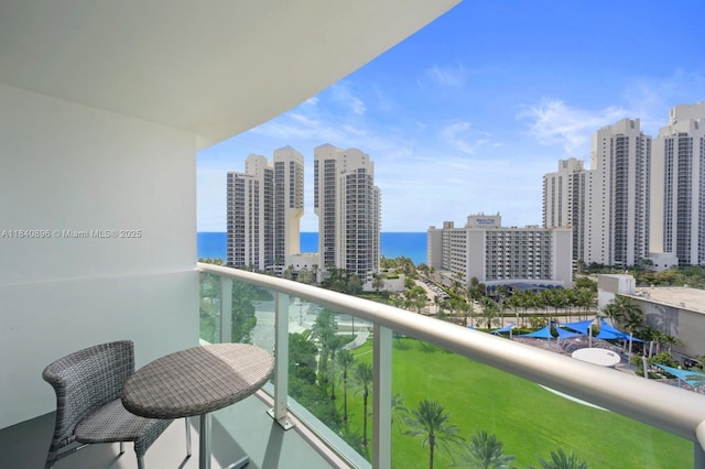 19370 Collins Ave Unit 1425, Sunny Isles Beach, FL 33160 - balcony with a water view and a skyline view