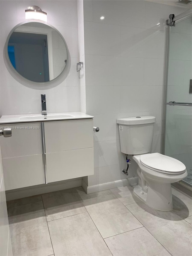 9143 SW 77th Ave Unit B105, Miami, FL 33156 - bathroom featuring vanity, tile patterned floors, and a shower stall