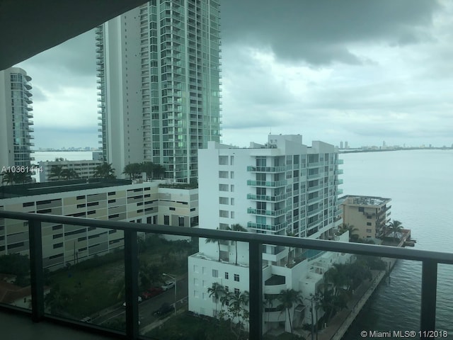 balcony with a water view