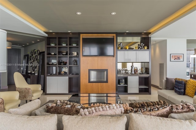 view of tiled living room