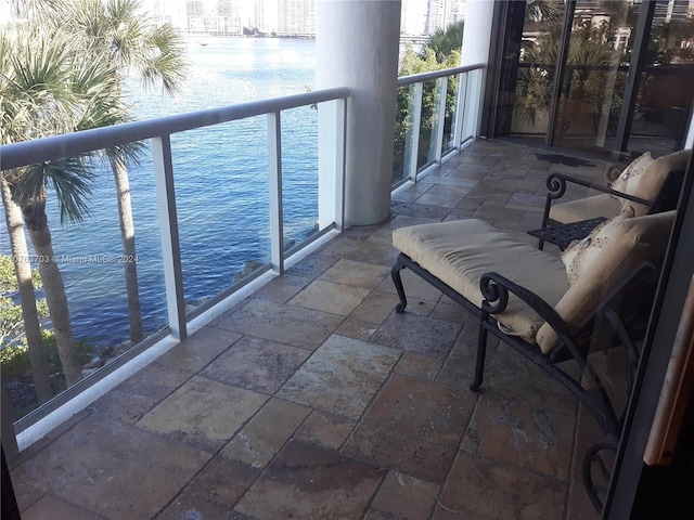 balcony with a water view