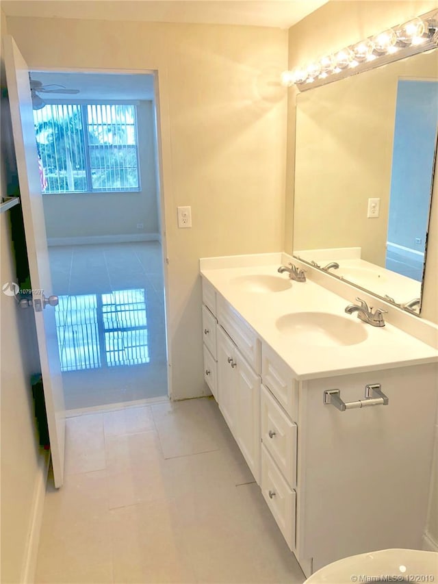 bathroom featuring vanity and tile patterned floors