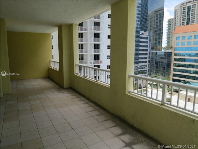 balcony featuring a view of city