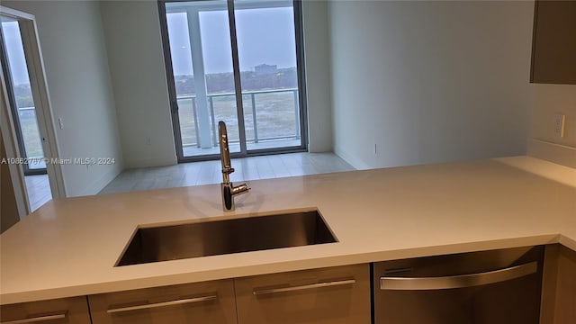 kitchen with sink and stainless steel dishwasher