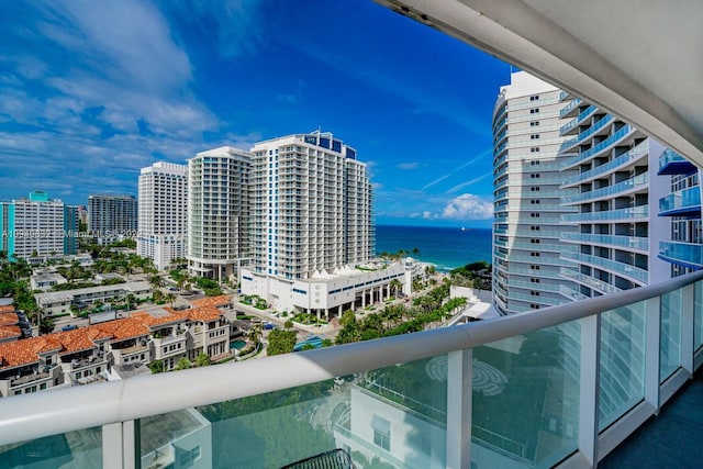 balcony with a water view