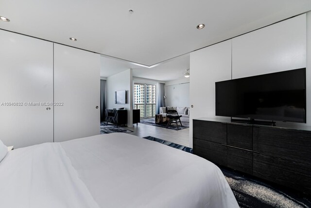 bedroom featuring hardwood / wood-style floors