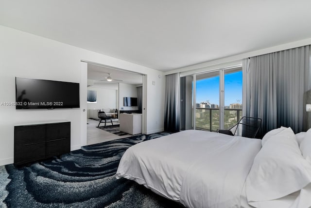 bedroom featuring light hardwood / wood-style floors