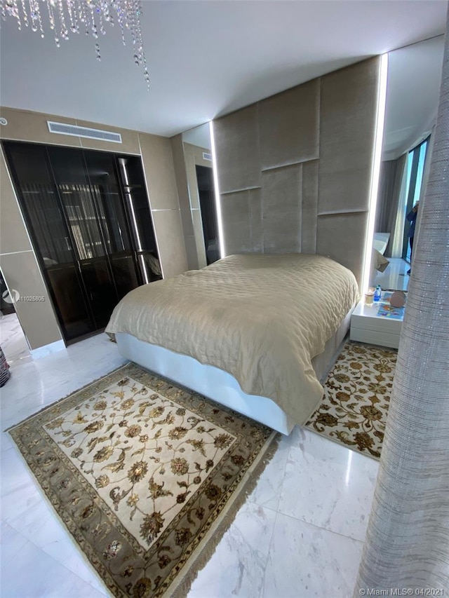 view of tiled bedroom