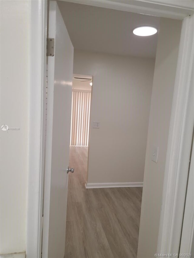 hall featuring light wood-type flooring