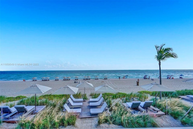 property view of water with a view of the beach