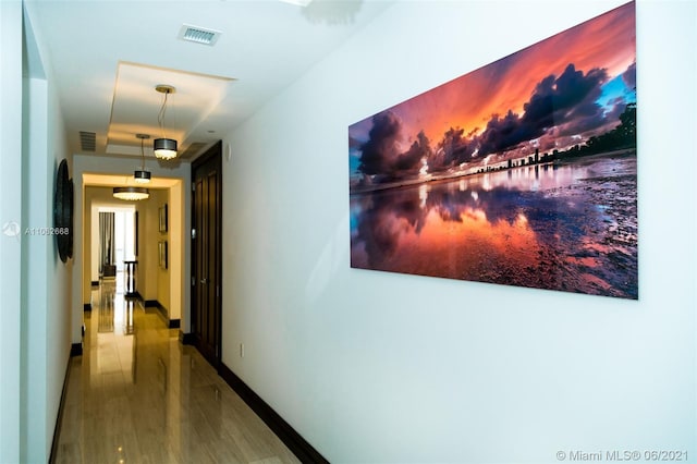 hallway featuring hardwood / wood-style flooring