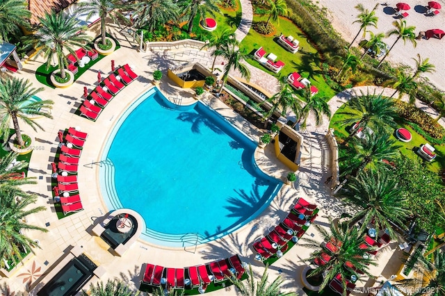 view of pool with a patio