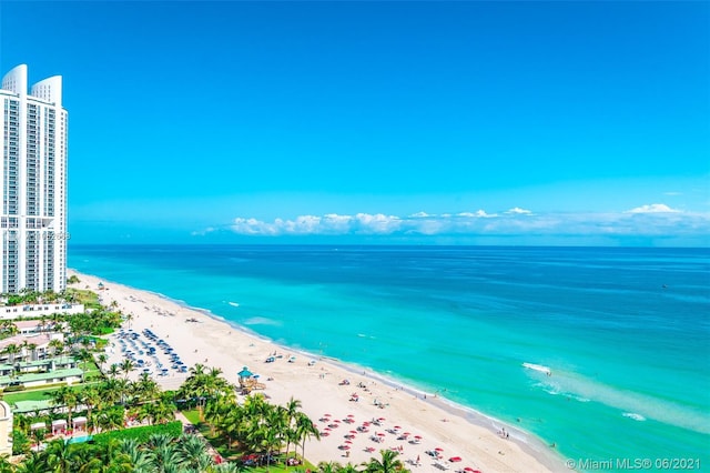 water view with a view of the beach