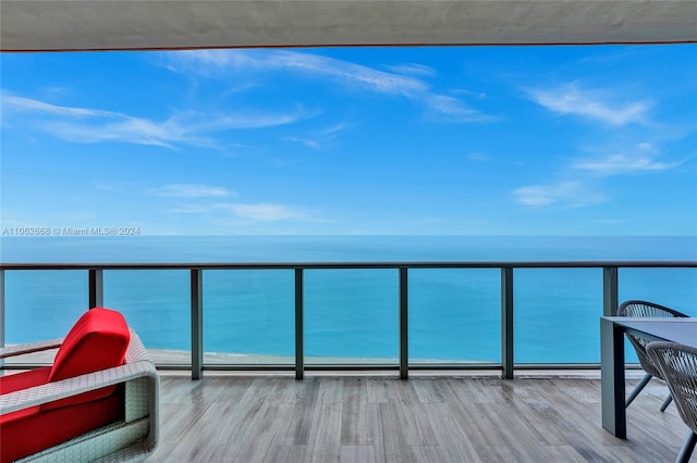 balcony with a water view