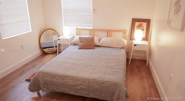 bedroom featuring light hardwood / wood-style flooring