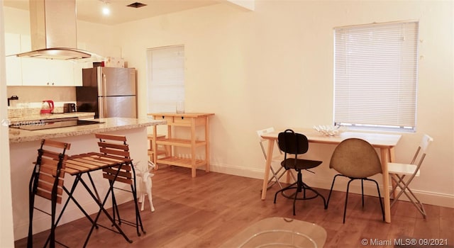 dining room featuring wood-type flooring