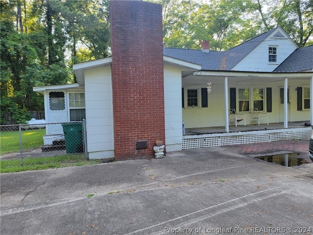 exterior space with covered porch