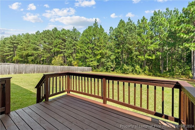 5166 Aberdeen Rd, Raeford, NC 28376 - wooden deck featuring a yard and a fenced backyard