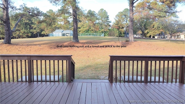 deck with a lawn