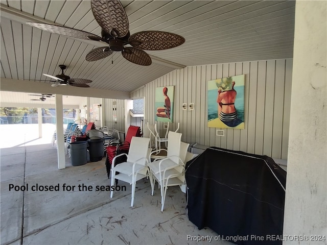 view of patio / terrace with ceiling fan