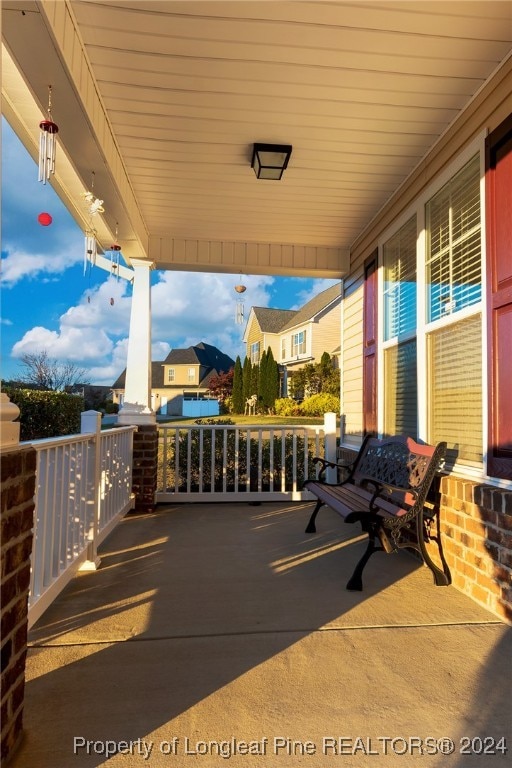 view of patio featuring covered porch