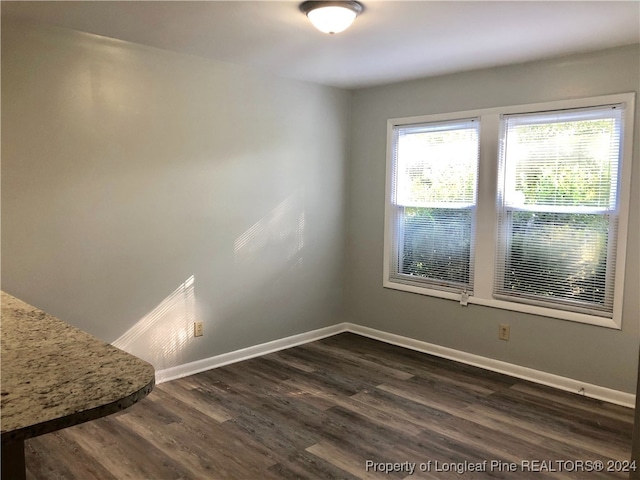 empty room featuring dark hardwood / wood-style floors