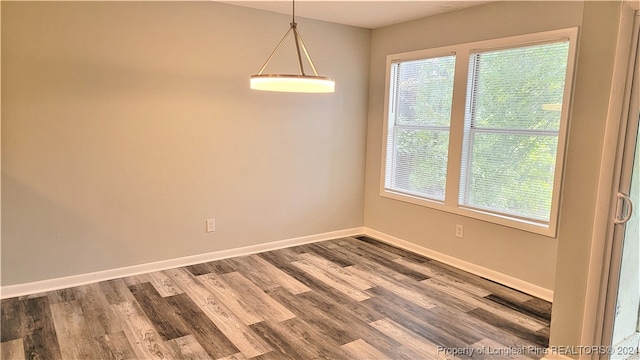 empty room with hardwood / wood-style flooring